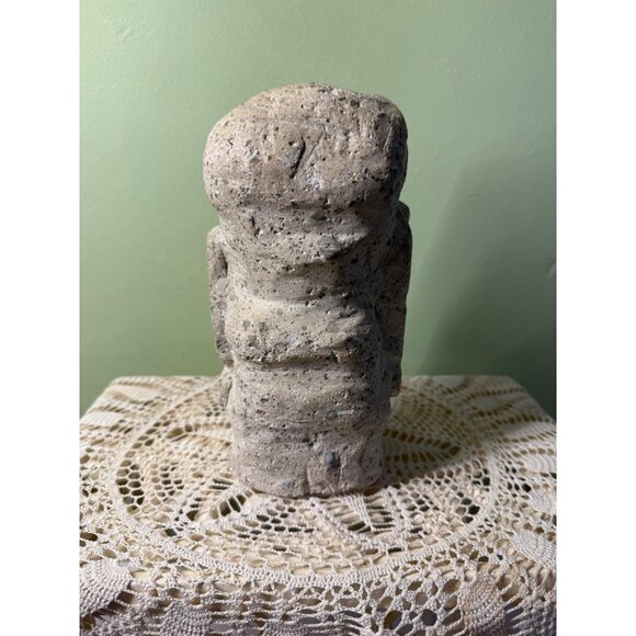 Vintage MCM Stone Abstract Tiki Head Decor 8x4" - Picture 11 of 13